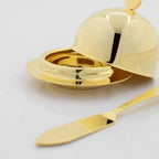 Manteigueira Ravena Inox Revestido em Ouro 24k com Espátula Riva