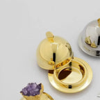 Manteigueira Ravena Inox Revestido em Ouro 24k com Espátula Riva