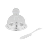 Manteigueira Ravena Inox com Espátula e Tampa de Vidro Riva