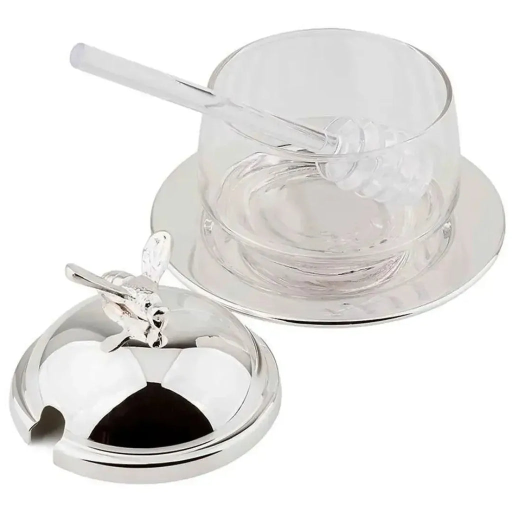 Meleira de Vidro e Prata Shefield Plate