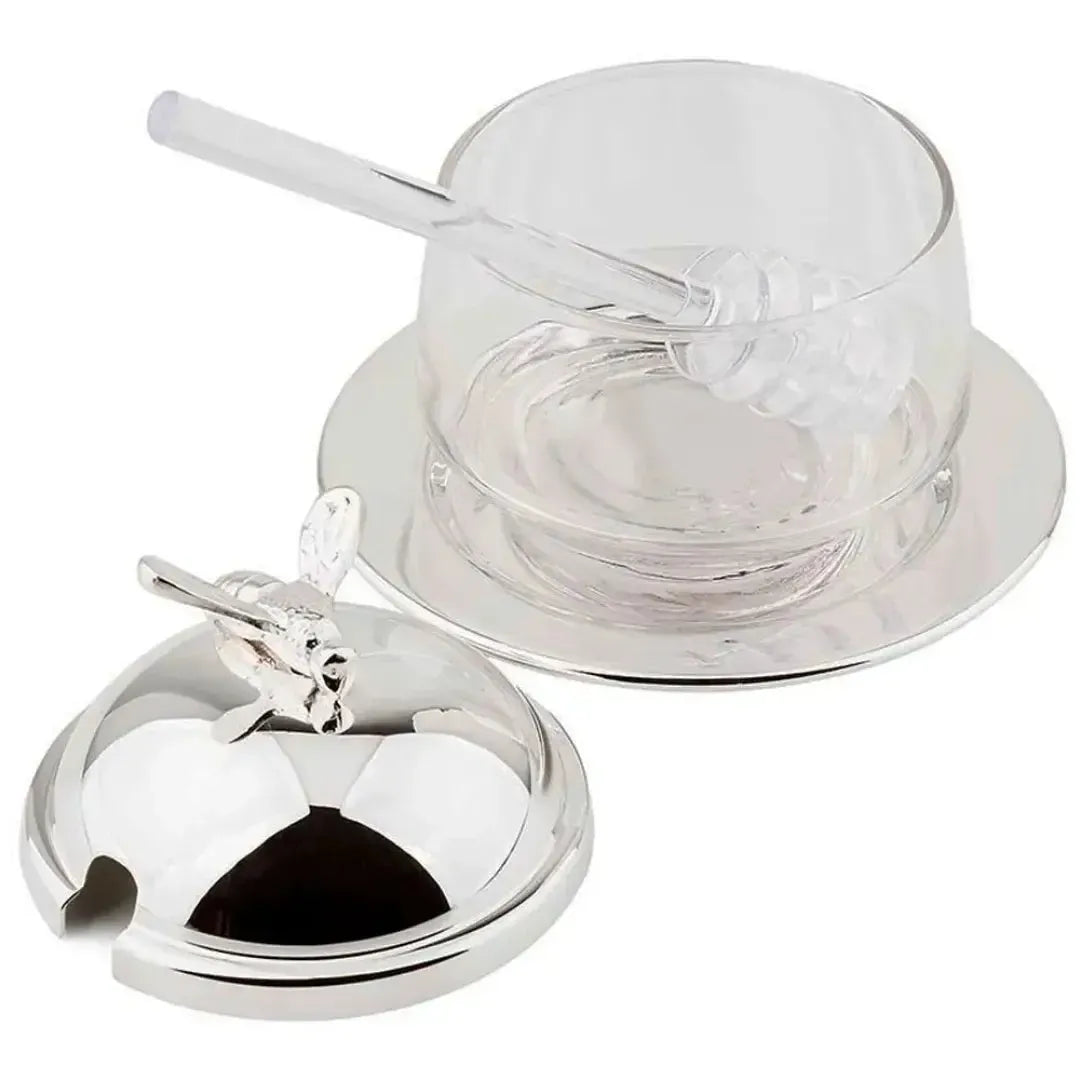 Meleira de Vidro e Prata Shefield Plate