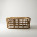 Mesa Centro Mandola Retangular em Rattan Trançado Bahali 110x60x45cm