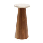 Mesa com Pé de Madeira e Tampo de Mármore 48x22x22cm Mart