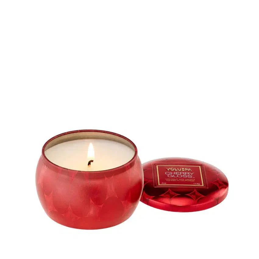 Mini Vela Voluspa Lata Cherry Gloss 25 Horas