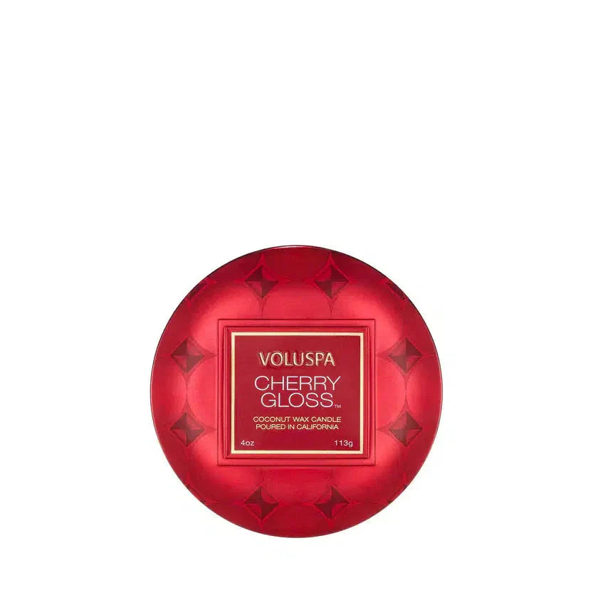 Mini Vela Voluspa Lata Cherry Gloss 25 Horas