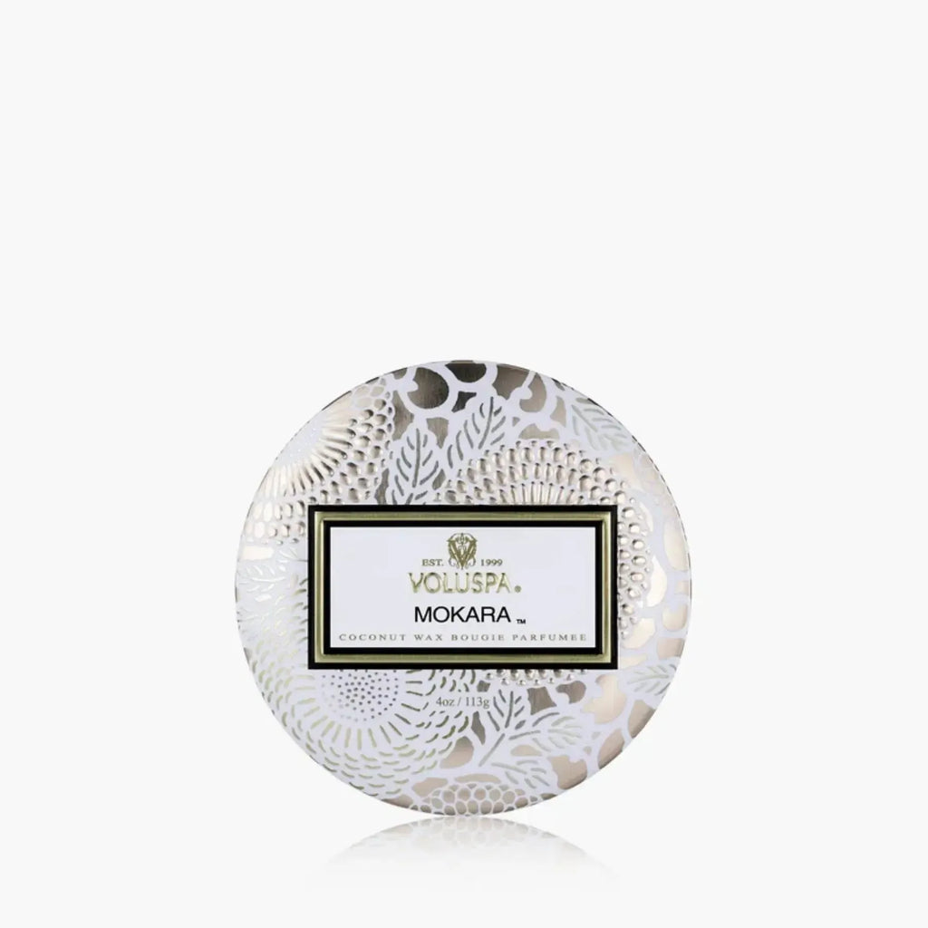 Mini Vela Voluspa Lata Relevo Mokara 25 Horas