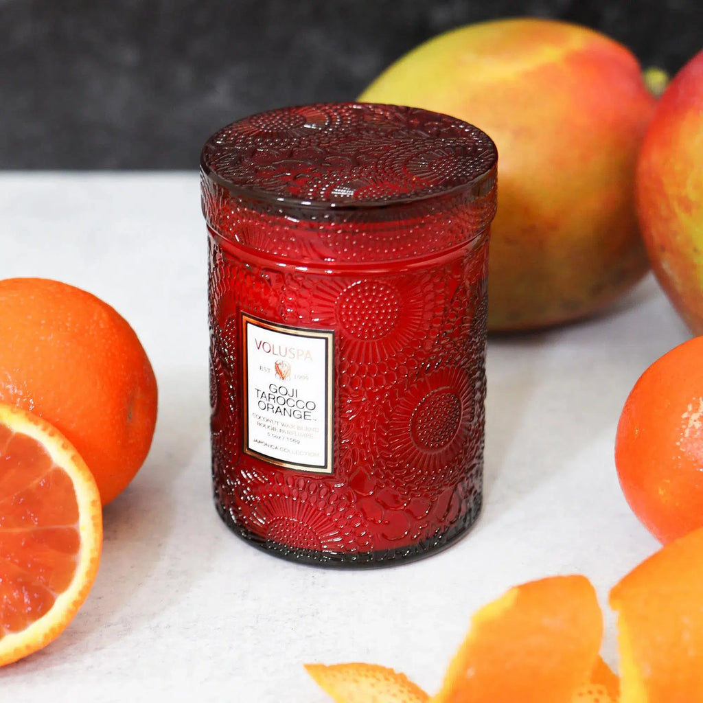 Mini Vela Voluspa Pote de Vidro Goji Tarocco Orange 50 Horas