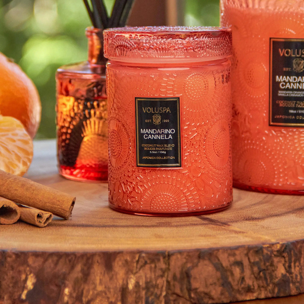 Mini Vela Voluspa Pote de Vidro Mandarino Cannela 50 Horas