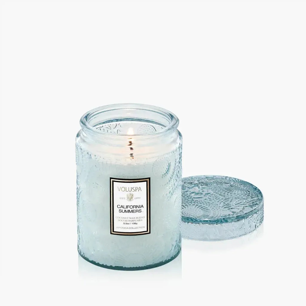 Mini Vela Voluspa Pote de Vidro Relevo California Summers 50 Horas