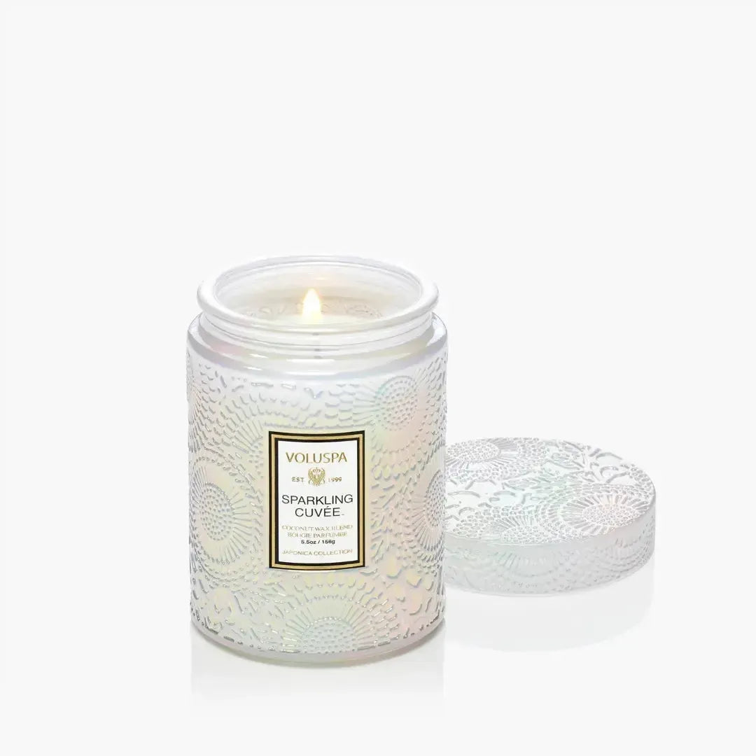 Mini Vela Voluspa Pote de Vidro Sparkling Cuvee 50 Horas
