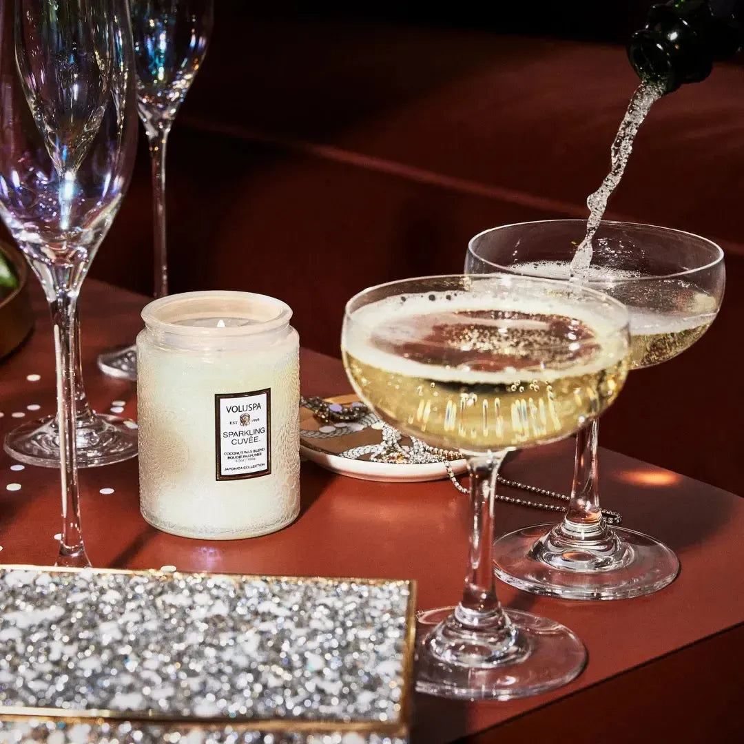 Mini Vela Voluspa Pote de Vidro Sparkling Cuvee 50 Horas