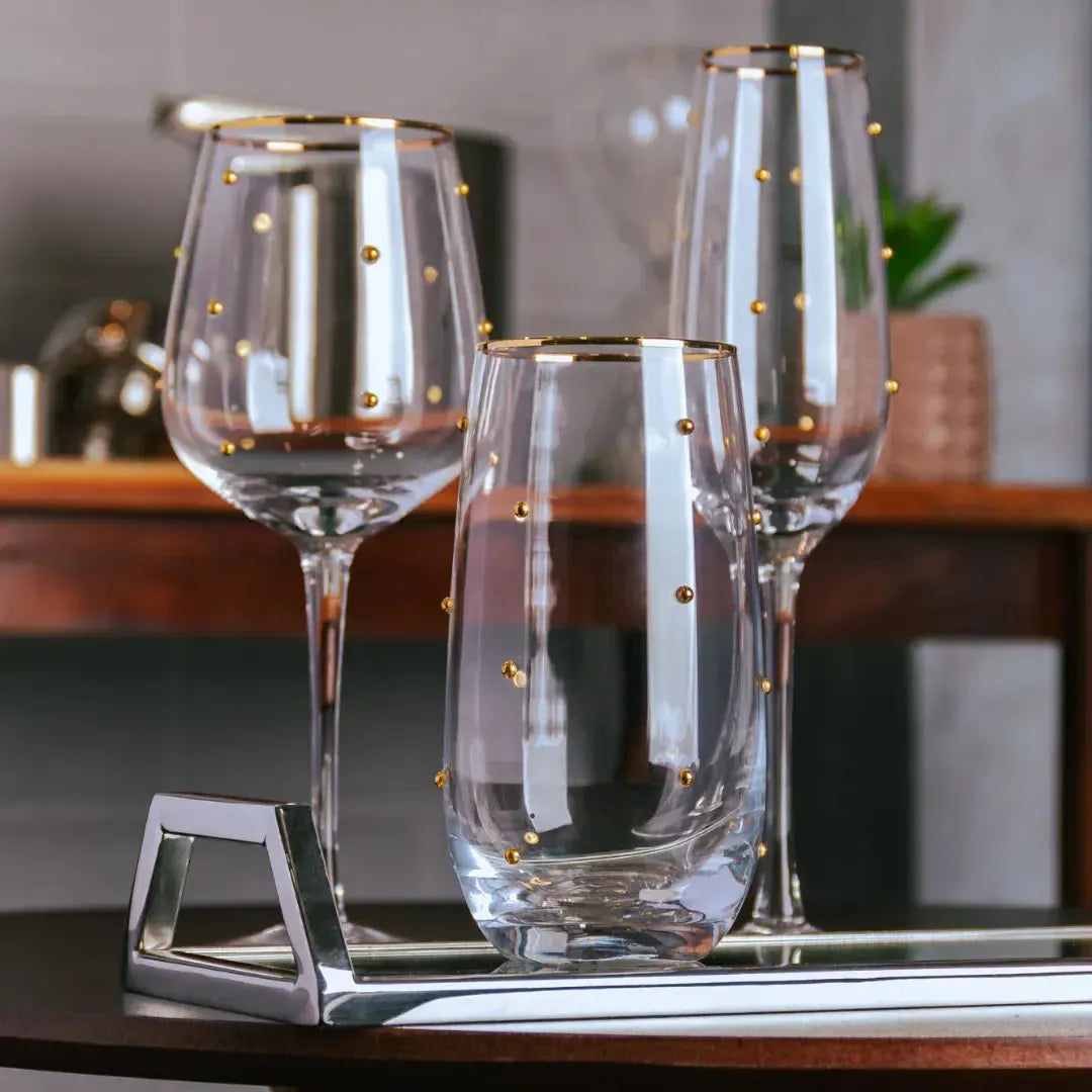 Jogo 2 Taças Vinho Vidro Dots 350ml