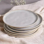 Jogo 6 Pratos de Sobremesa Stoneware Bio Latte 21,5cm Porto Brasil