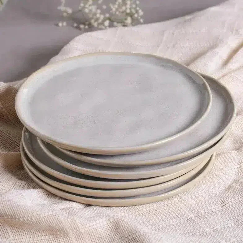 Jogo 6 Pratos de Sobremesa Stoneware Bio Latte 21,5cm Porto Brasil