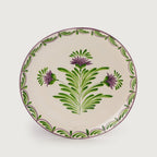 Prato Raso Cerâmica Sinuoso 27cm Flor de Alcachofra