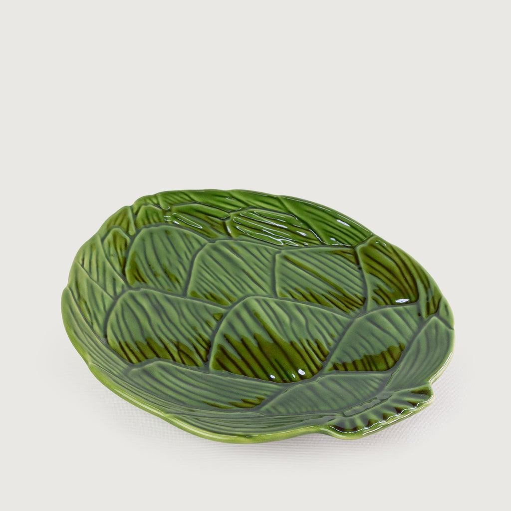 Prato Raso Cerâmica 30cm Alcachofra Verde