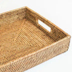 Bandeja Retangular em Rattan Bahali 39x31cm