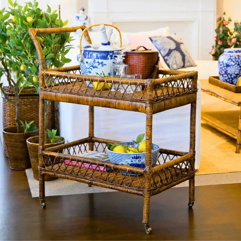 Carrinho em Rattan Bahali 80x48x91cm