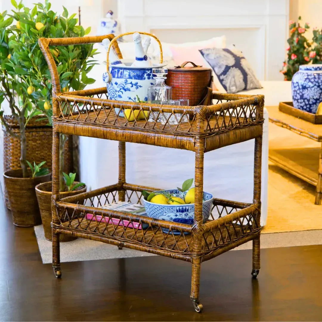 Carrinho em Rattan Bahali 80x48x91cm