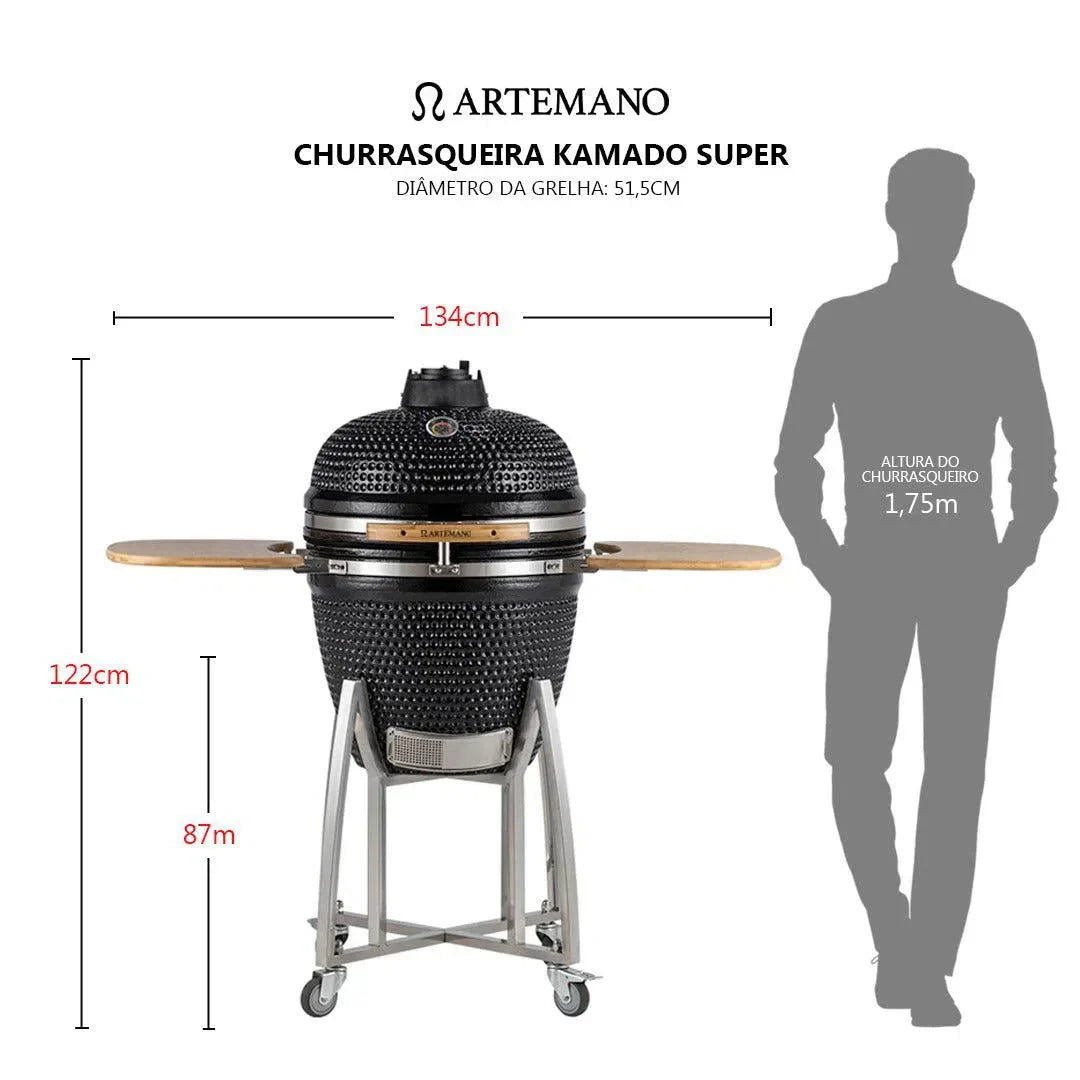 PRÉ-VENDA: Churrasqueira Kamado Vermelha Artemano Super 24 Polegadas