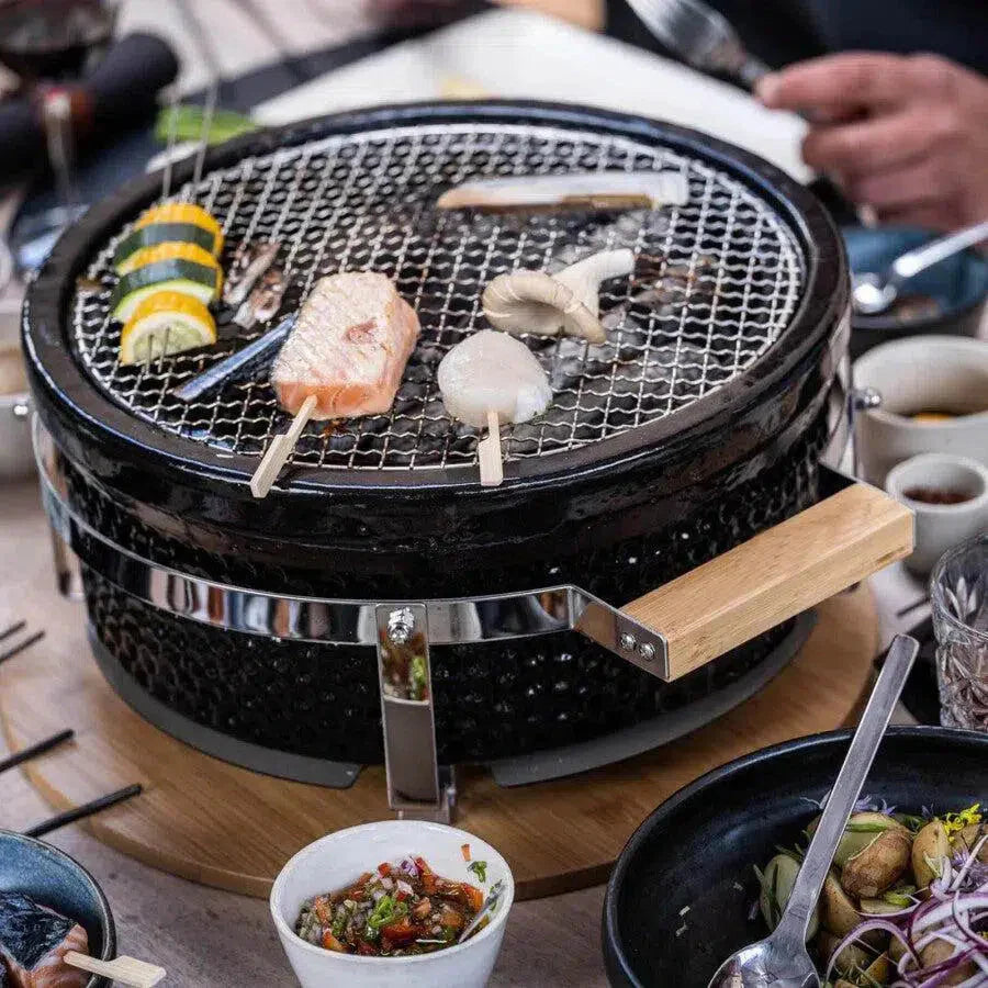 PRÉ-VENDA: Churrasqueira Portátil Hibachi Redonda Preta Artemano