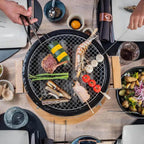 PRÉ-VENDA: Churrasqueira Portátil Hibachi Redonda Preta Artemano