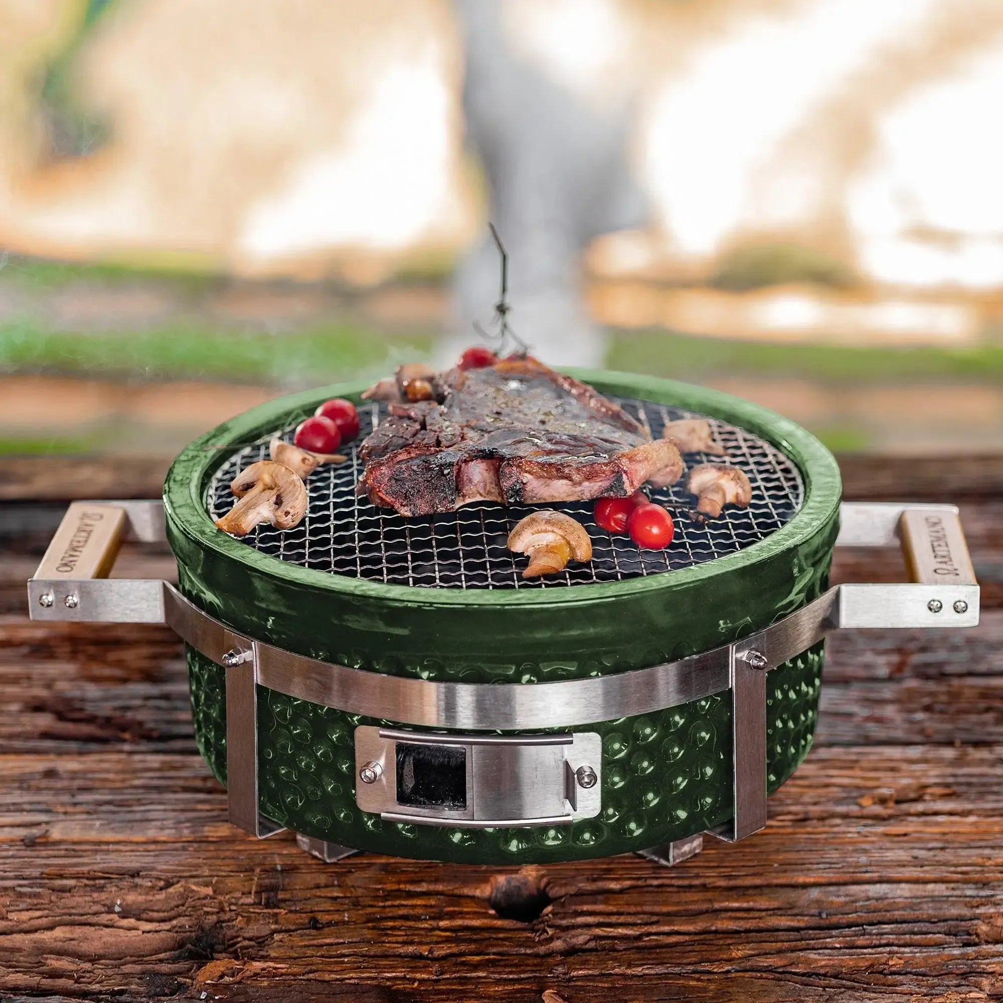 PRÉ-VENDA: Churrasqueira Portátil Hibachi Redonda Verde Artemano