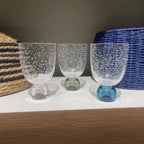 Conjunto 6 Copos Acrilico Detalhes Bolhas base Esfera Transparente / Verde Linha Sintonia 360ml