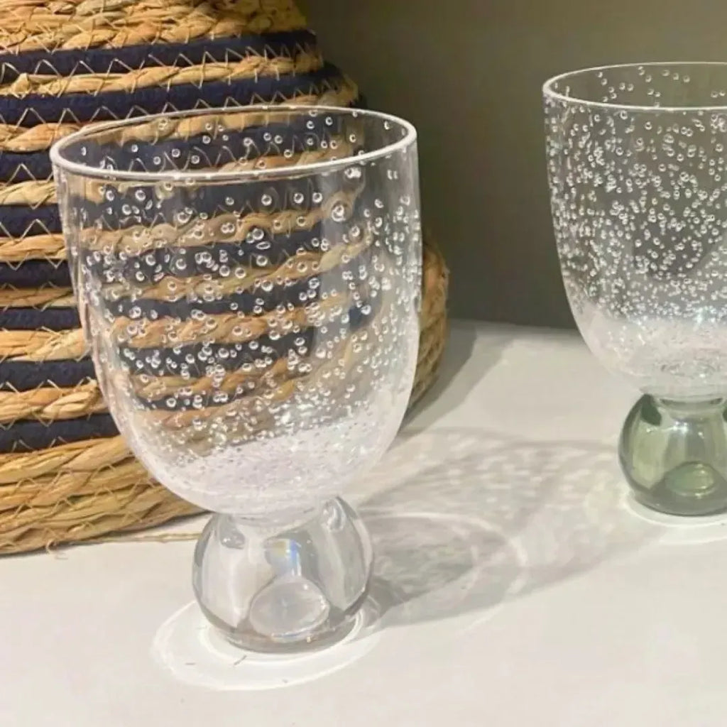 Conjunto 6 Copos Acrilico Detalhes Bolhas base Esfera Transparente Linha Sintonia 360ml