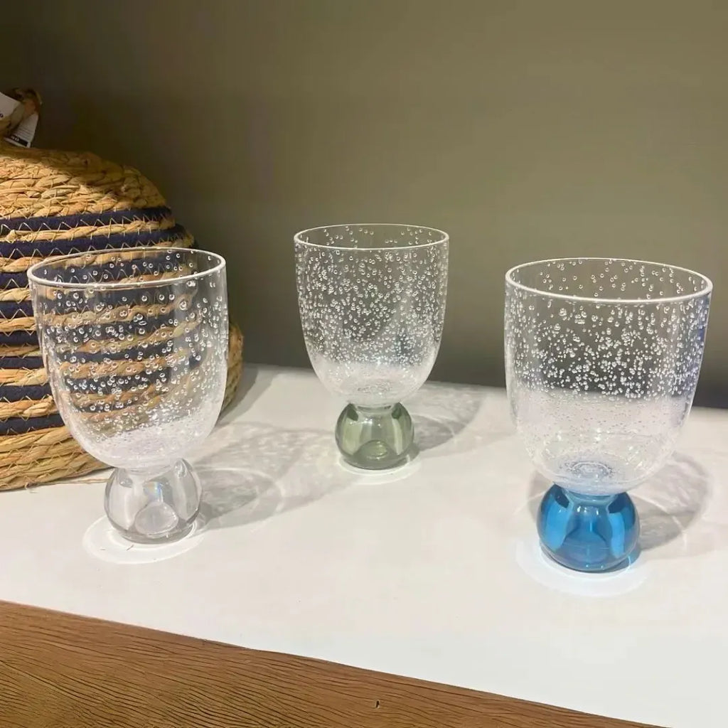 Conjunto 6 Copos Acrilico Detalhes Bolhas base Esfera Transparente Linha Sintonia 360ml