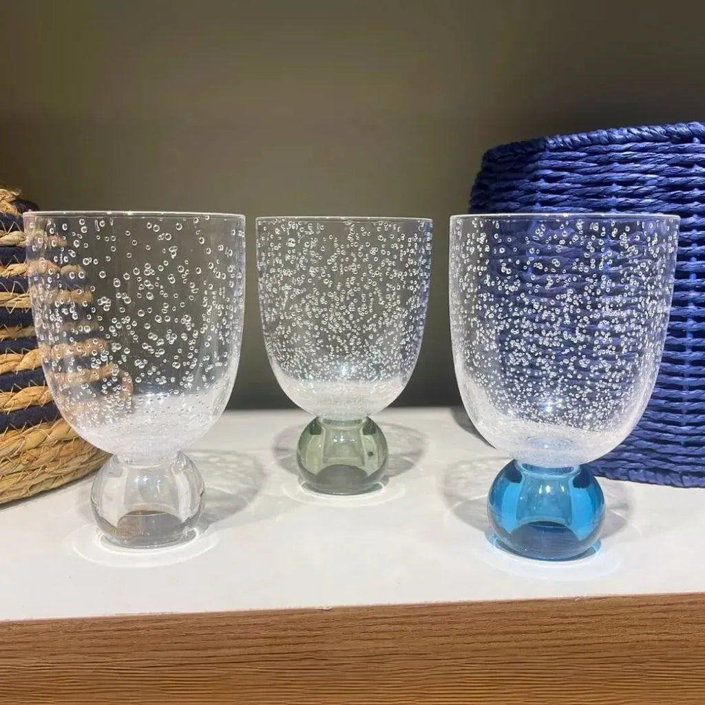 Conjunto 6 Copos Acrilico Detalhes Bolhas base Esfera Transparente Linha Sintonia 360ml