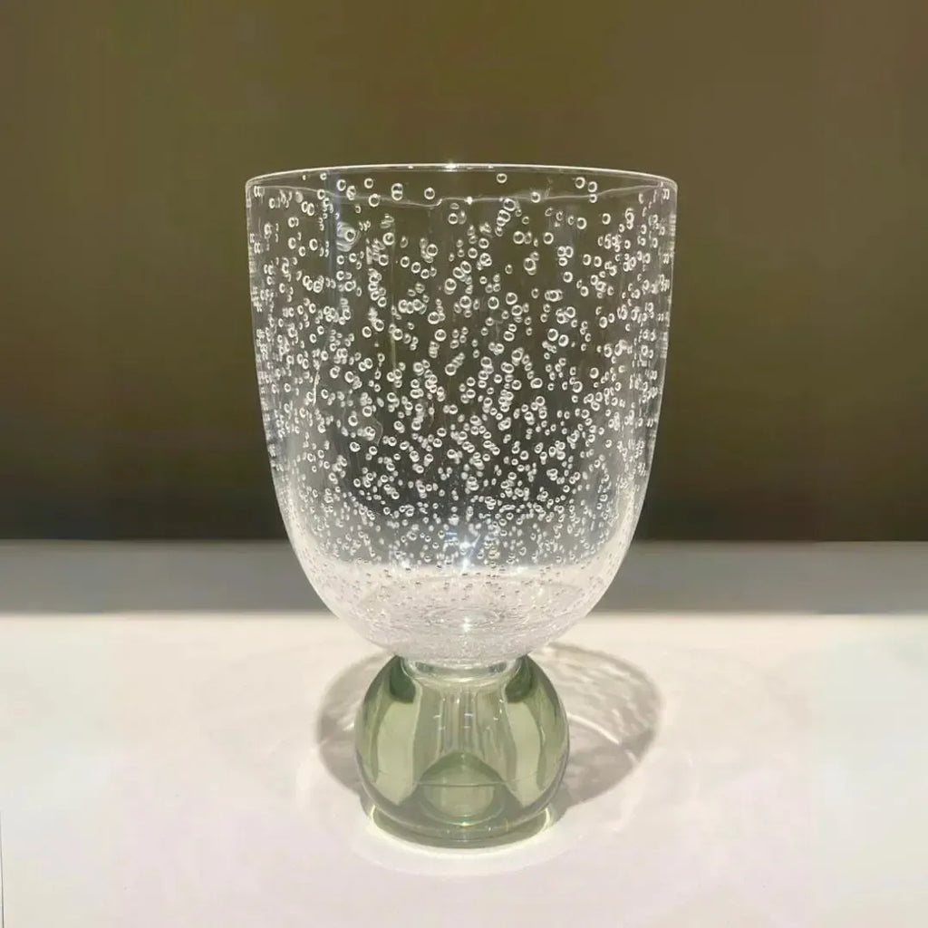 Conjunto 6 Copos Acrilico Detalhes Bolhas base Esfera Transparente / Verde Linha Sintonia 360ml