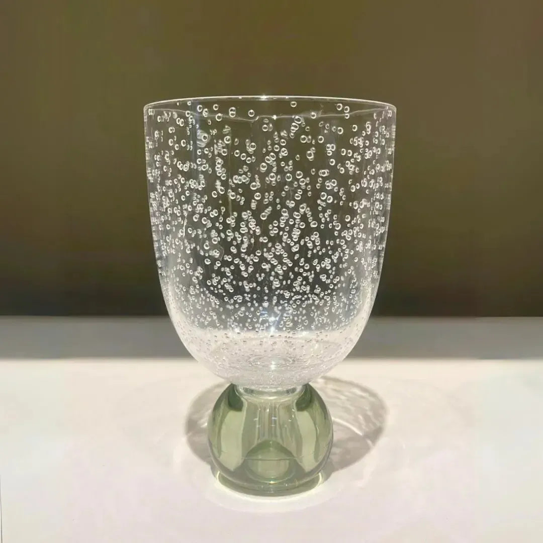 Conjunto 6 Copos Acrilico Detalhes Bolhas base Esfera Transparente / Verde Linha Sintonia 360ml