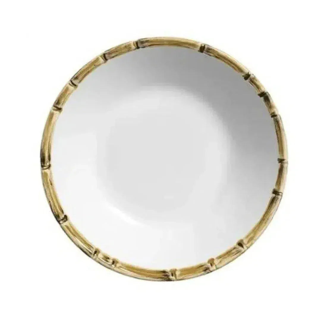 Jogo 6 Pratos Fundos Cerâmica Bambu 24cm Scalla