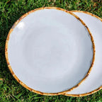 Jogo 6 Pratos Rasos Cerâmica Bambu 27cm Scalla