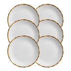 Jogo 6 Pratos Rasos Cerâmica Bambu 27cm Scalla