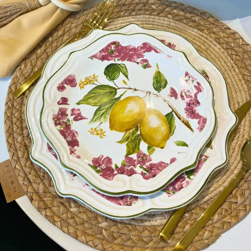 Jogo 6 Pratos de Sobremesa Cerâmica Imperial 22cm Scalla