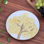 Jogo 6 Pratos de Sobremesa Cerâmica Ypê Colorido com Filete de Ouro 21cm Scalla