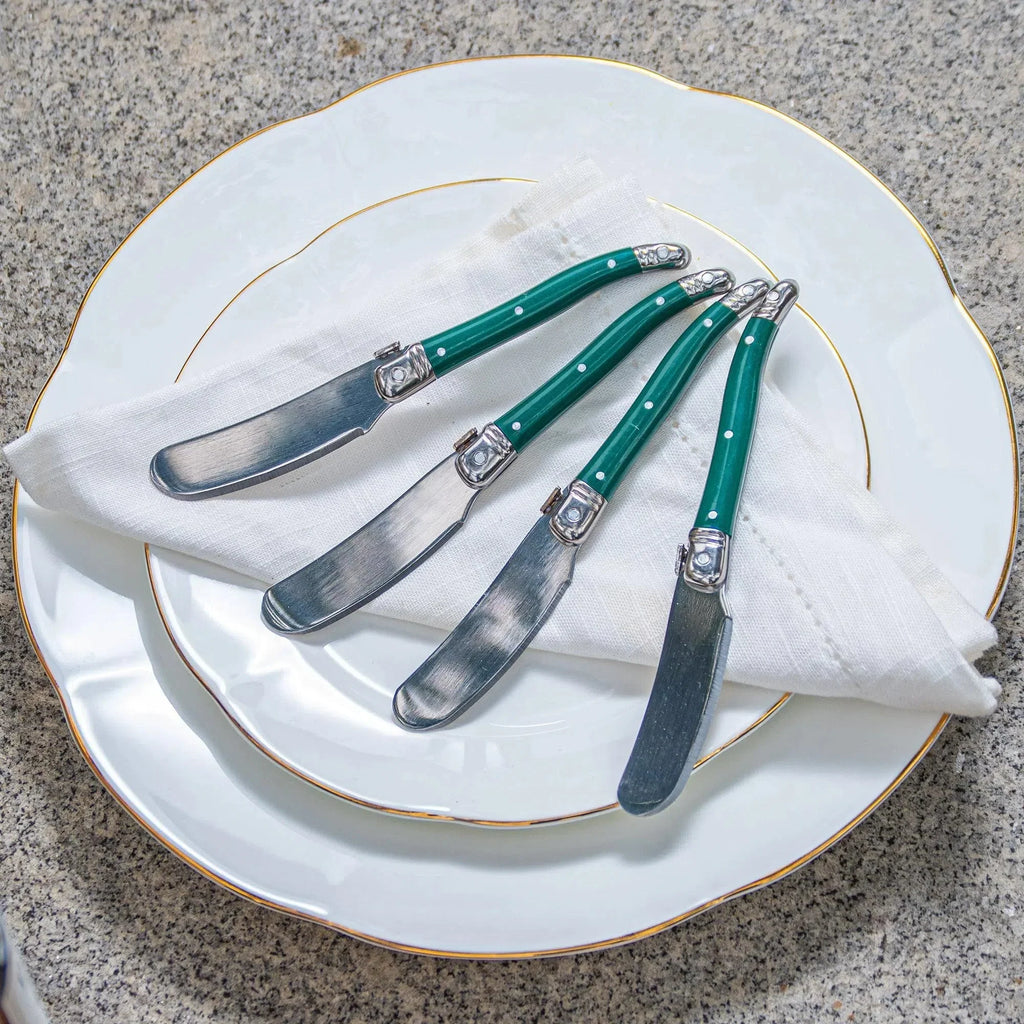 Kit com 4 Espátulas para Patê Luxo Laranja Laguiole La Maison