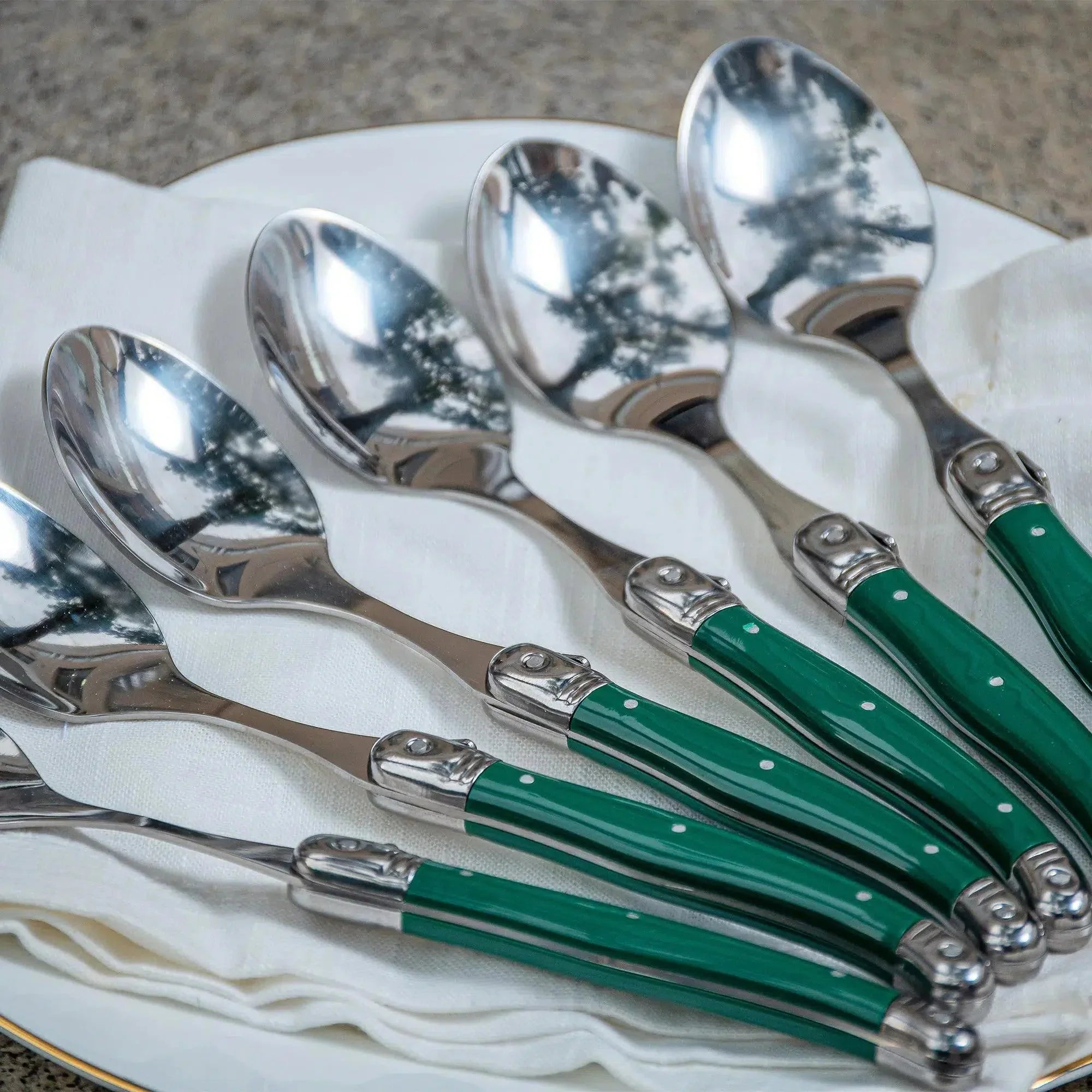 Kit com 6 Colheres Luxo Branco Laguiole La Maison