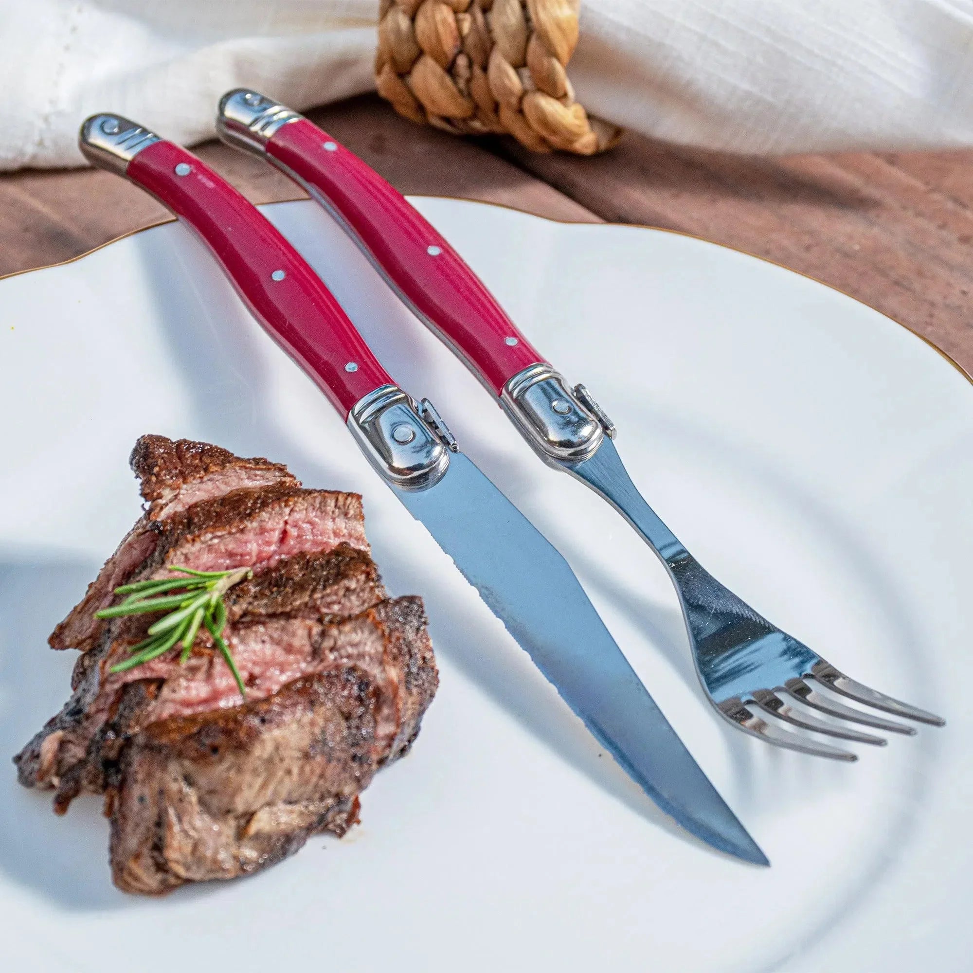 Kit com 6 Garfos Luxo Bordeaux Laguiole La Maison