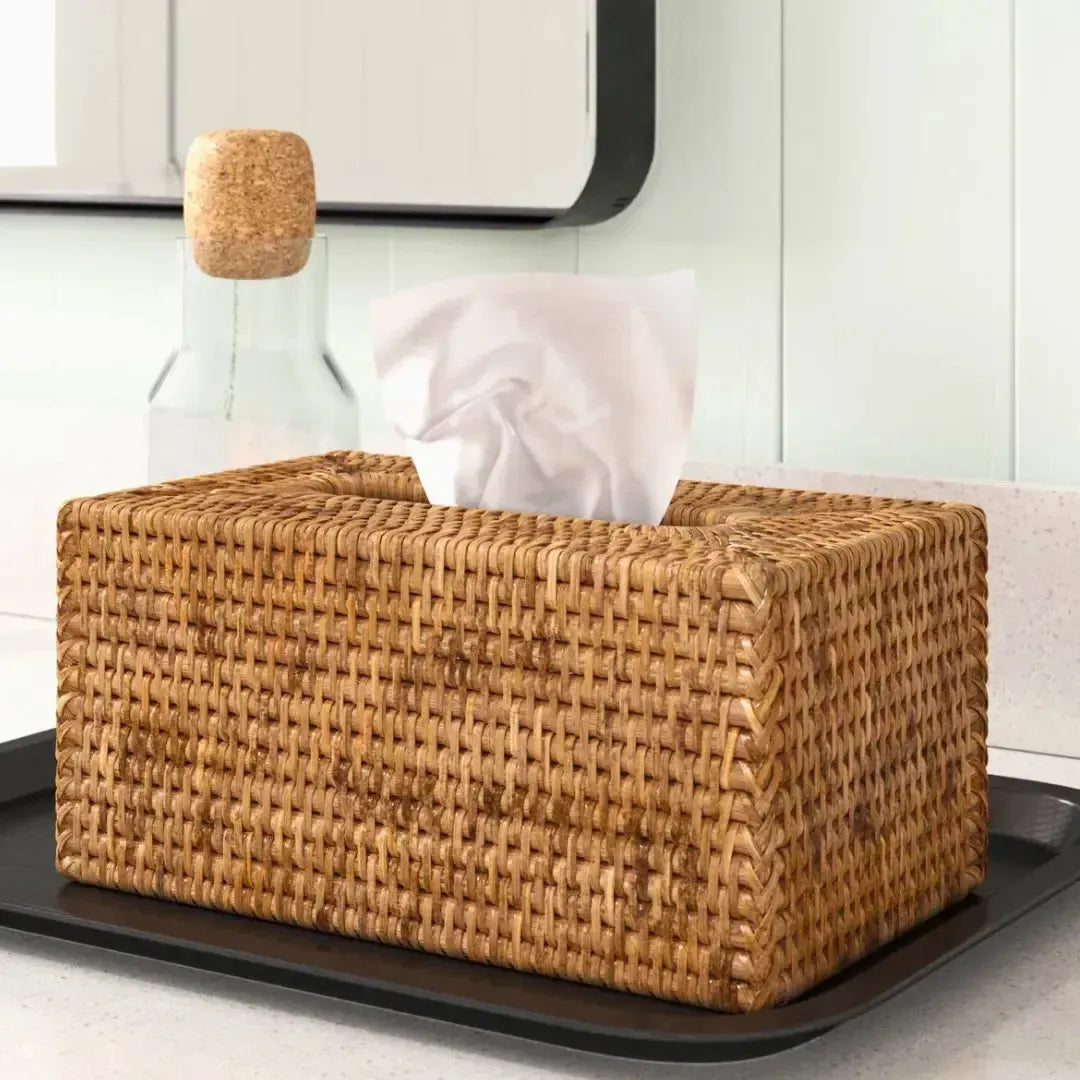 Porta Lenço em Rattan Bahali 25x14x10cm