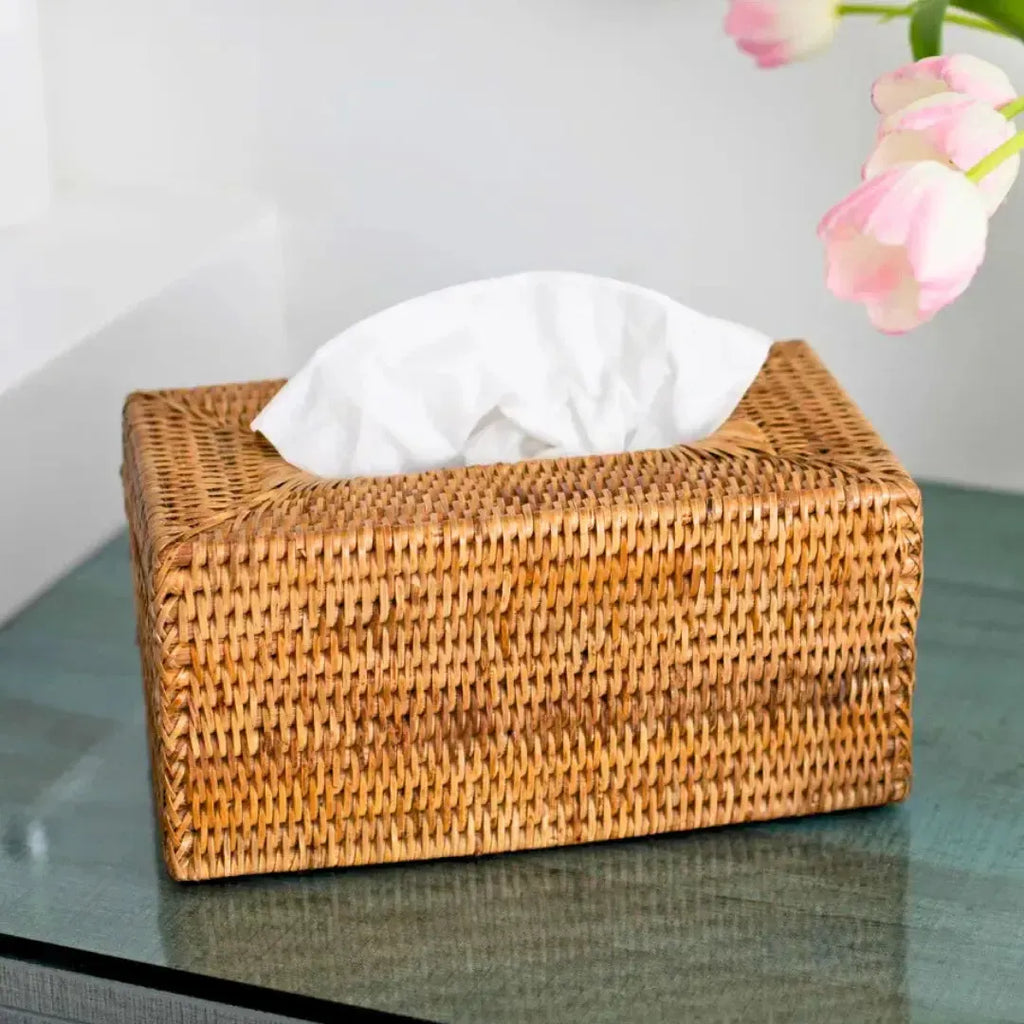 Porta Lenço em Rattan Bahali 25x14x10cm