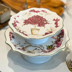 Porta Petit Four com Pé Cerâmica Imperial Scalla