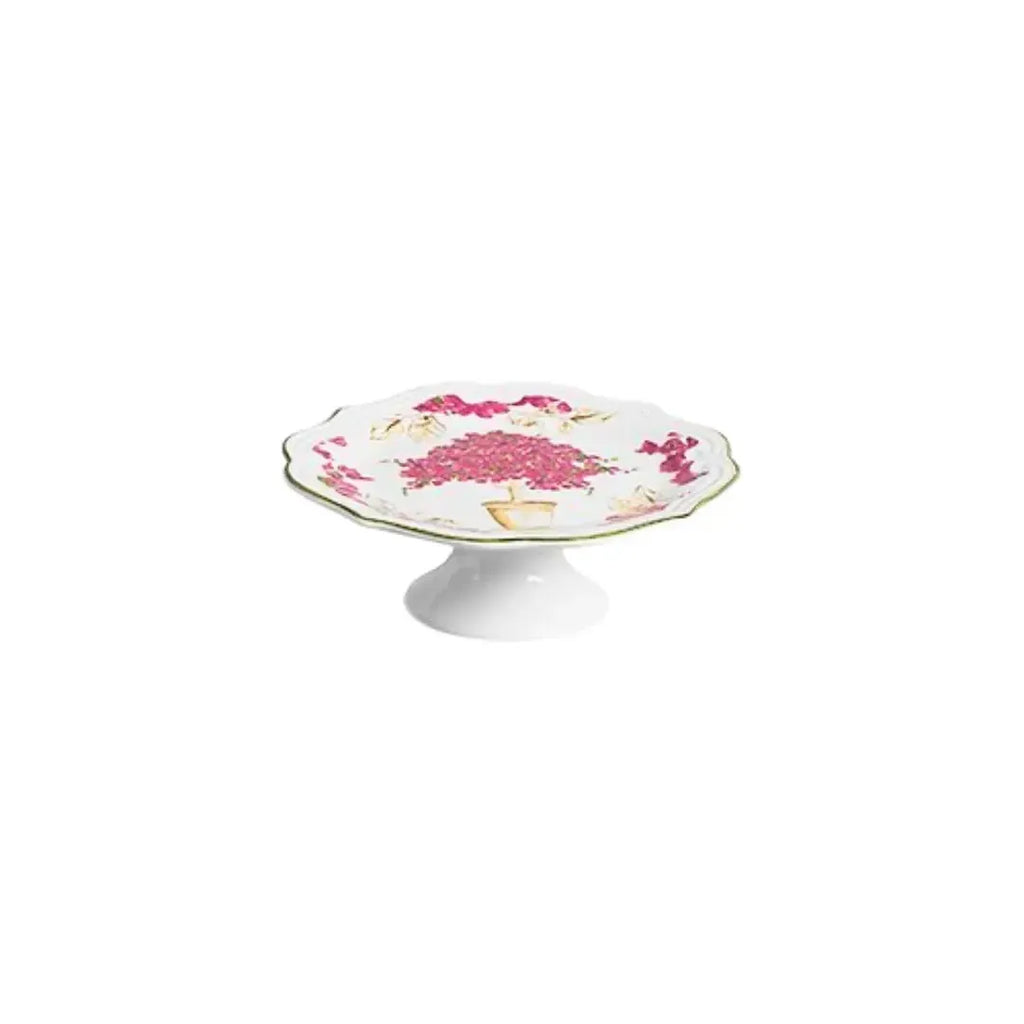 Porta Petit Four com Pé Cerâmica Imperial Scalla