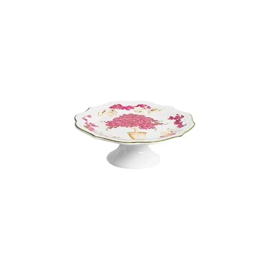 Porta Petit Four com Pé Cerâmica Imperial Scalla