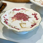 Porta Petit Four com Pé Cerâmica Imperial Scalla