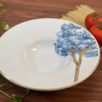 Prato para Risoto Cerâmica Ypê Amarelo com Filete de Ouro 28cm Scalla