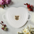 Panela Le Creuset Coração Cotton com Pegador Dourado 1,9L 20cm