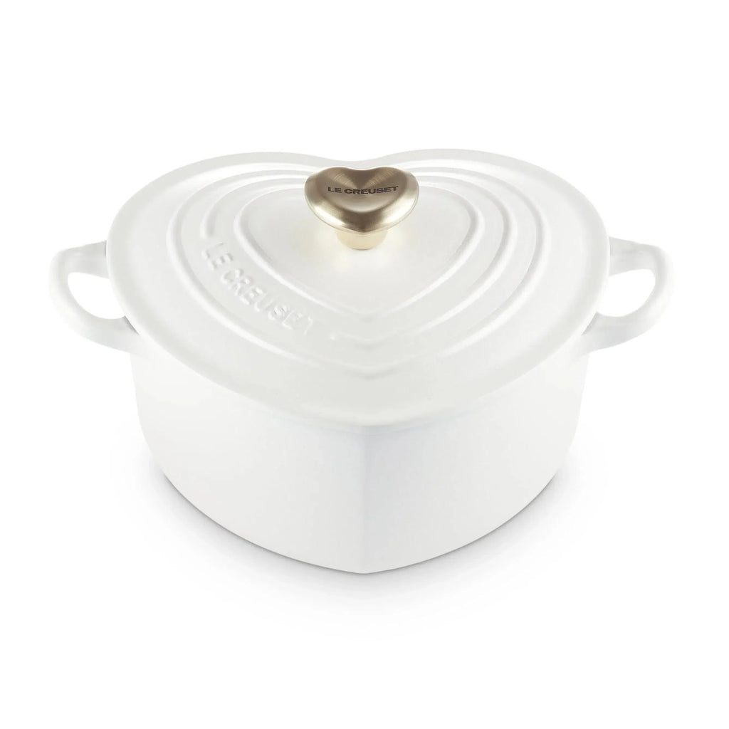 Panela Le Creuset Coração Cotton com Pegador Dourado 1,9L 20cm